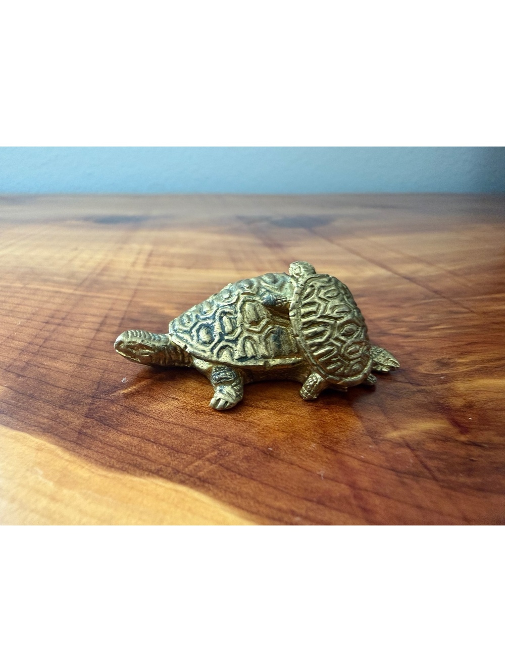 Vintage Brass Baron Pair Mini Figurine Tortoise San Diego, Ca Brass